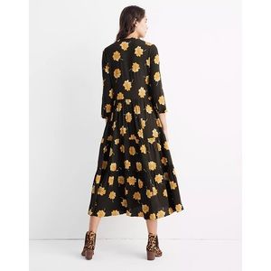 Madewell Button-Front Tier Dress in Fall Flowers